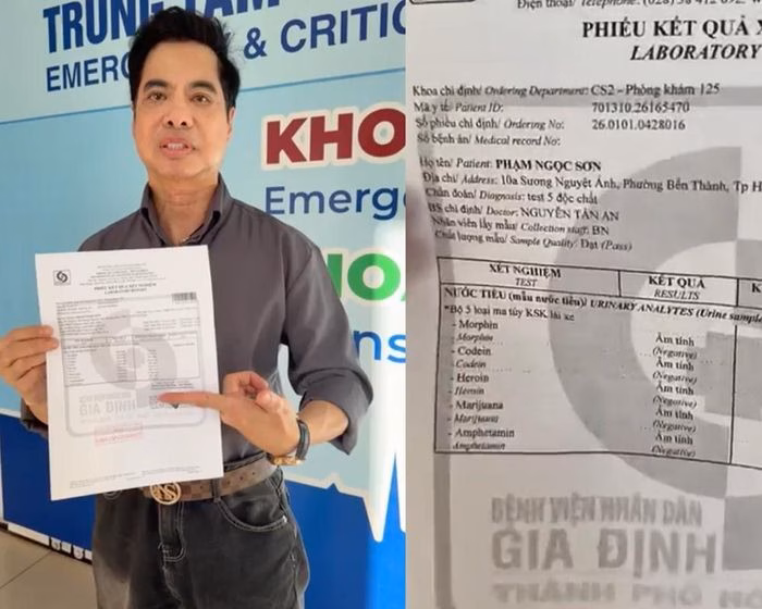 Nam danh ca Ngọc Sơn chủ động đến bệnh viện để thực hiện xét nghiệm và nhận kết quả âm tính