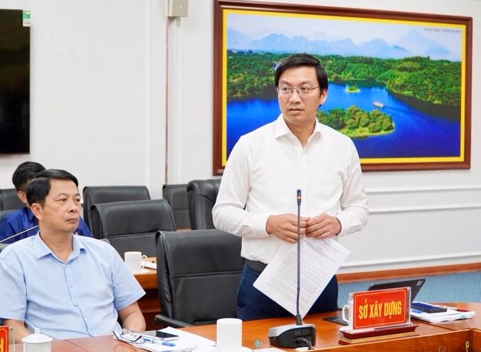 Giám đốc Sở Xây dựng Phú Thọ Nguyễn Xuân Quang phát biểu tại hội nghị.