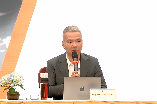 Ông Nguyễn Vũ Long chia sẻ tại đại hội - Ảnh chụp màn hình