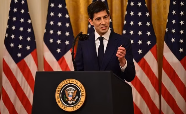Tân Chủ tịch Cục Dự trữ Liên bang Mỹ Kevin Warsh phát biểu tại lễ tuyên thệ nhậm chức ở Washington DC., ngày 22/5/2026. (Ảnh: Anadolu Agency/TTXVN)