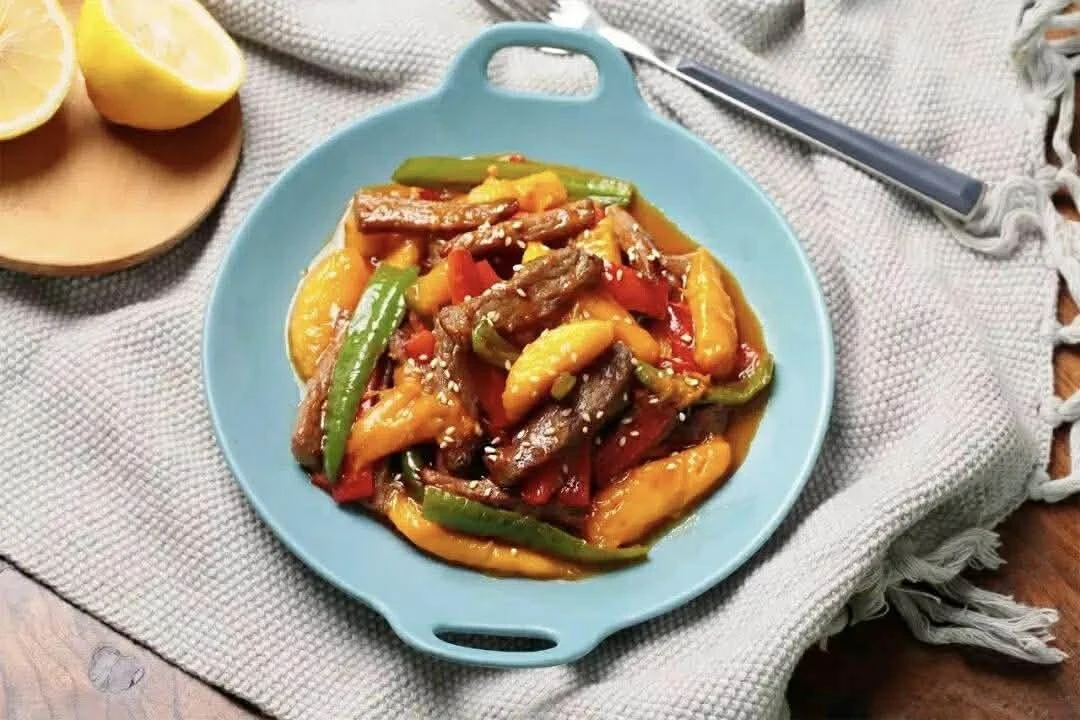 Thành phẩm món thịt bò xào xoài thơm ngon