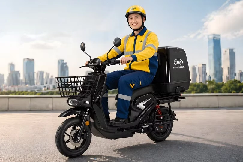 Mẫu xe điện chở hàng của TMT với thiết kế thực dụng, hướng đến nhu cầu giao nhận trong đô thị. Ảnh: TMT.