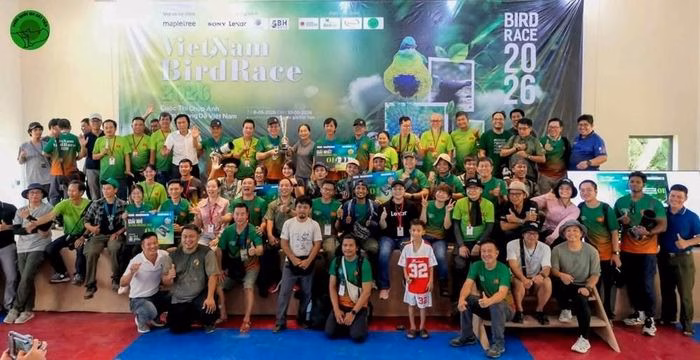 Vietnam BirdRace 2026 quy tụ gần 200 người, trong đó có 114 thành viên thuộc 32 đội thi chính thức