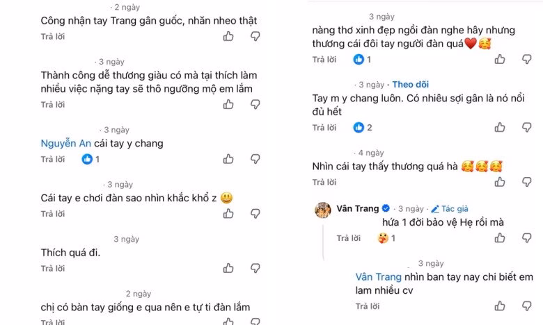 Vân Trang gây chú ý với diện mạo như "thần tiên tỷ tỷ" nhưng đôi tay lại gân guốc.