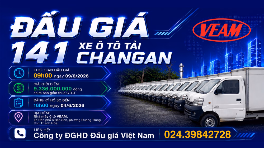 VEAM công khai đầy đủ thông tin tài sản trước khi tiến hành đấu giá.