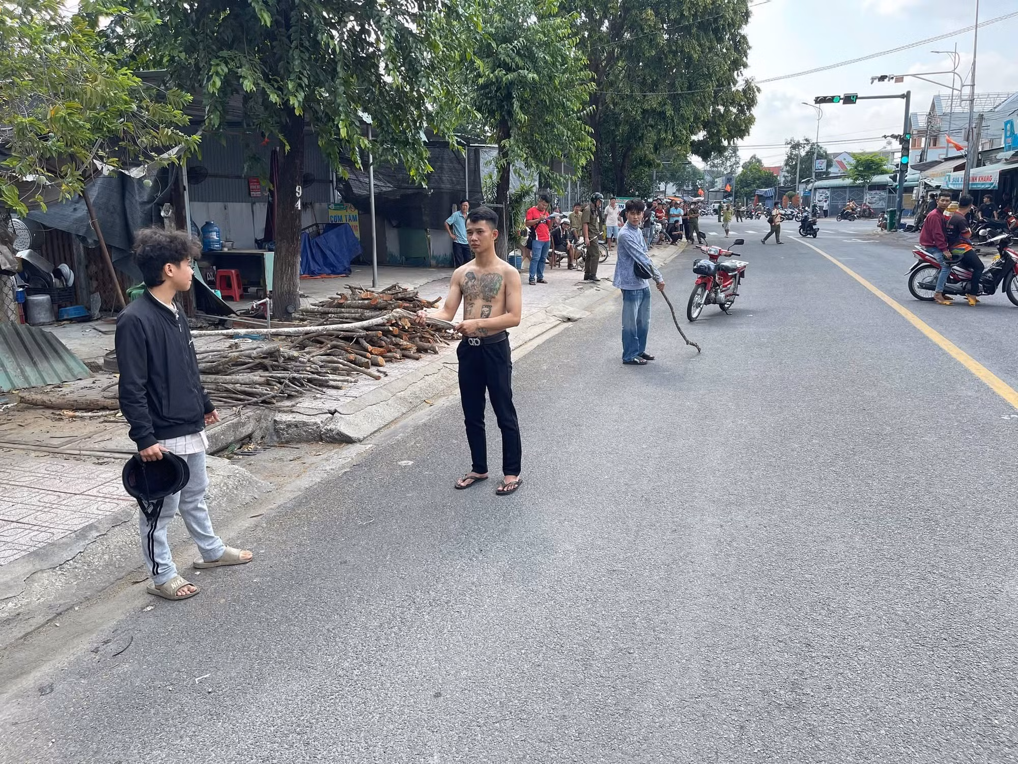 Hiện trường vụ việc được ghi nhận.