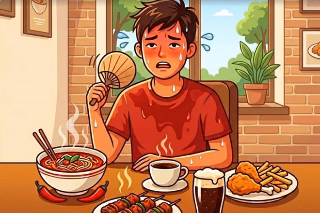Những thực phẩm và đồ uống làm tăng thân nhiệt trong mùa hè. Đồ họa: Thiện Nhân