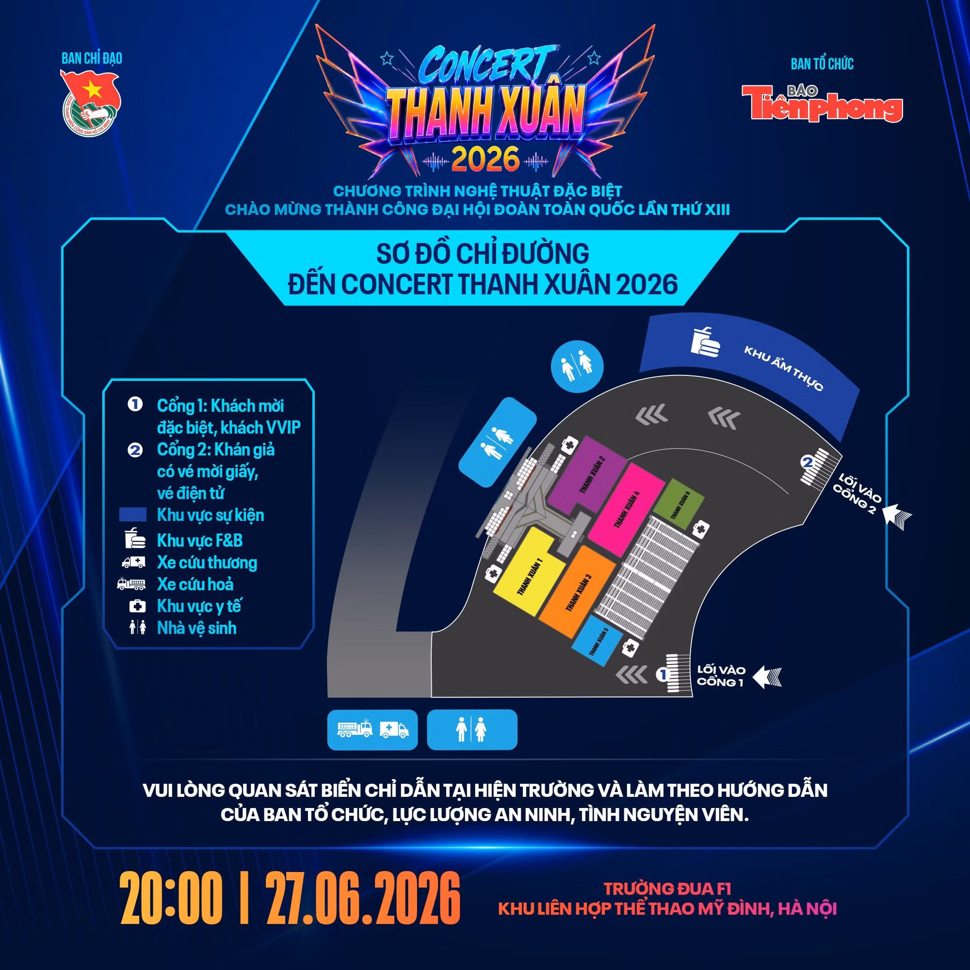 Sơ đồ sự kiện concert Thanh xuân