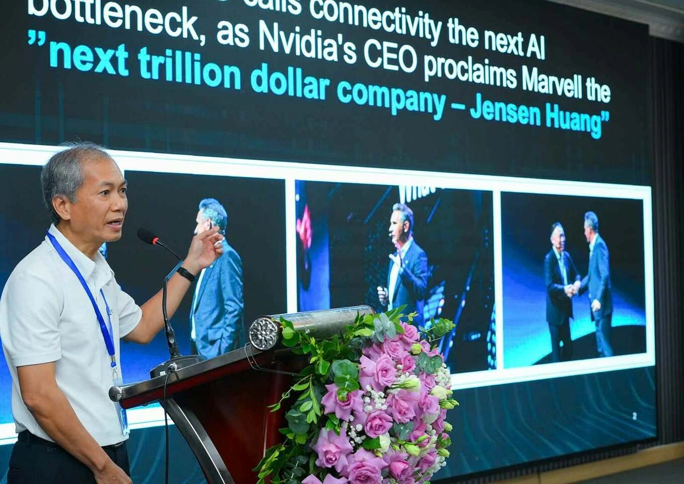 TS Lê Quang Đạm, Tổng giám đốc Marvell Việt Nam, chia sẻ tại Wefab 2026. Ảnh: VH