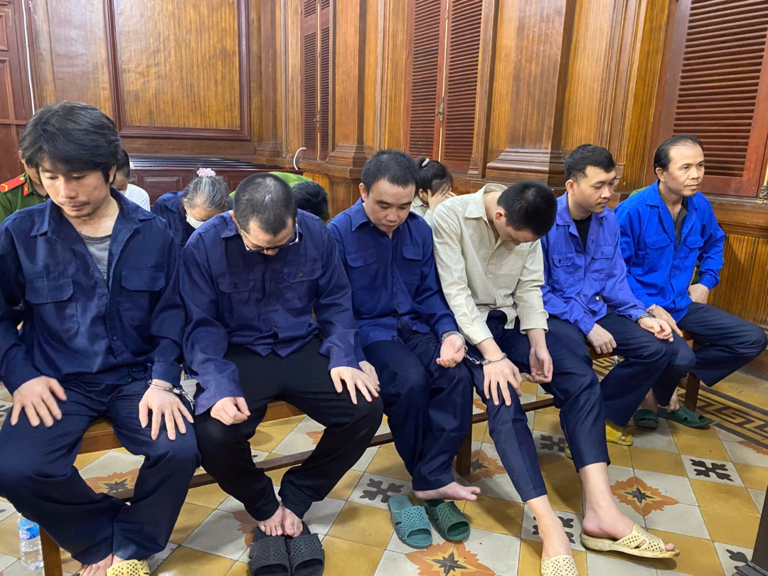 Các bị cáo tại phiên tòa xét xử vụ án ma túy lớn tại TP.HCM (Ảnh: Xuân Duy).